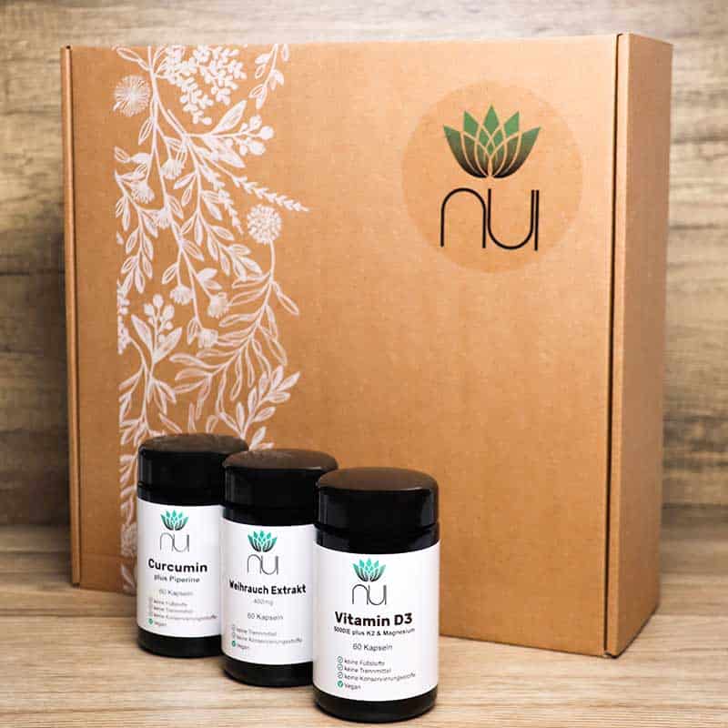 NUI Aktiv Box Vitamin D3, Weihrauch Extrakt, Curcumin