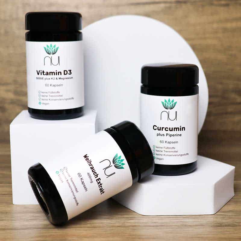 NUI Aktiv Box Vitamin D3, Weihrauch Extrakt, Curcumin