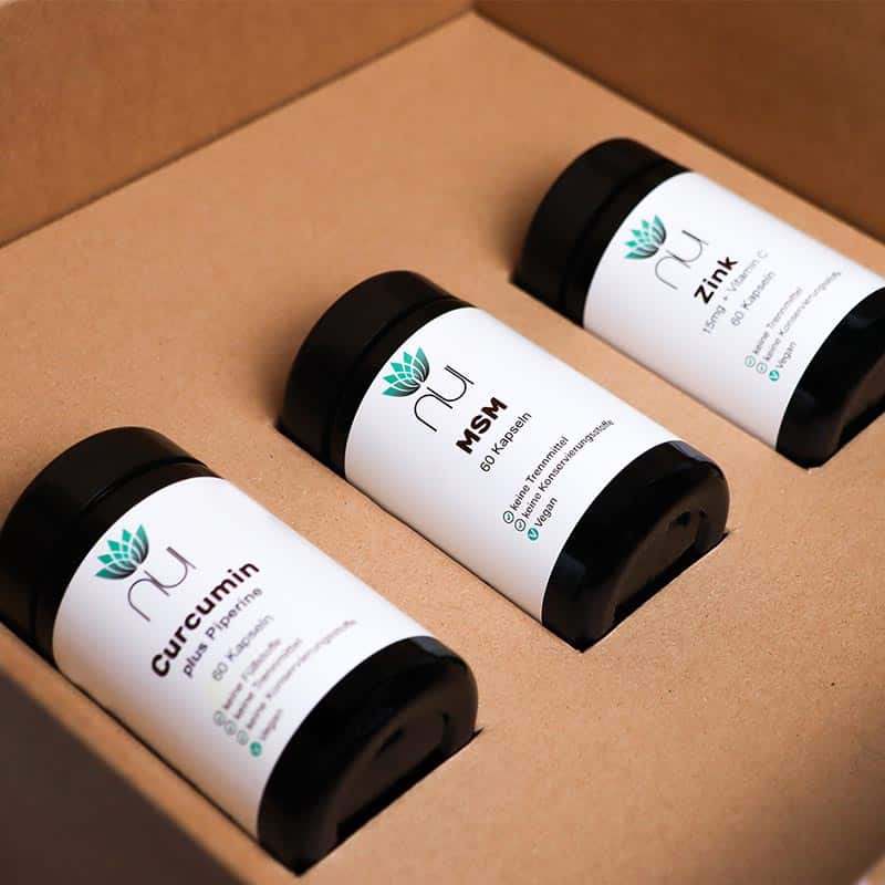 NUI Vitalbox Curcumin, Zink, MSM in einem Karton