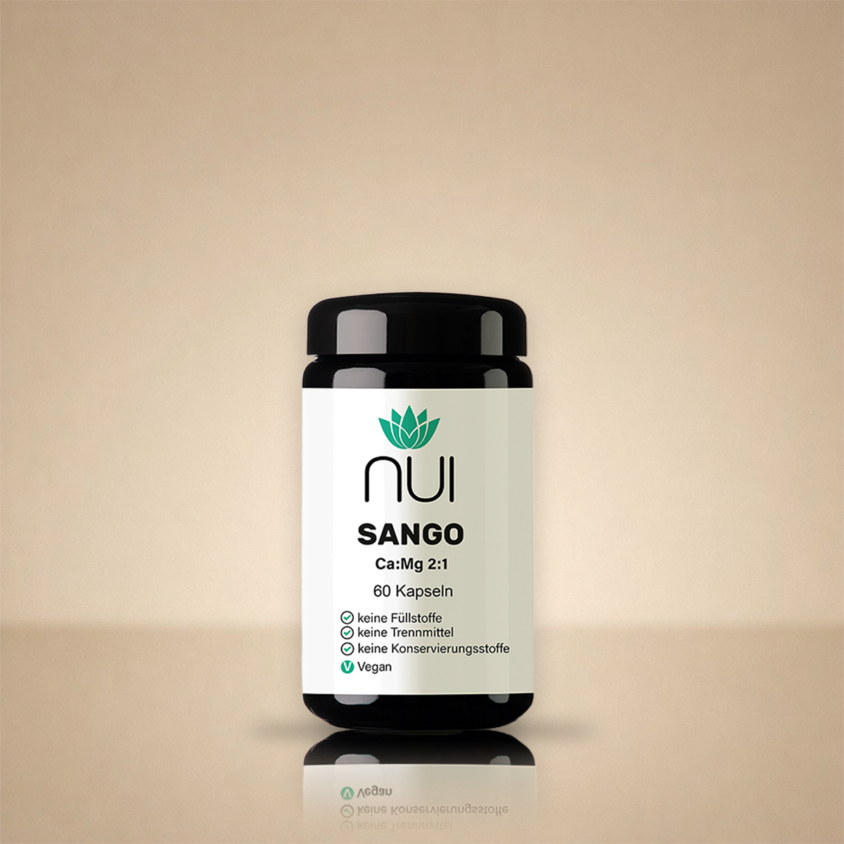 NUI Sango Pulver – Calcium-Magnesium 2:1 aus Sango-Meereskoralle, 300 g Dose