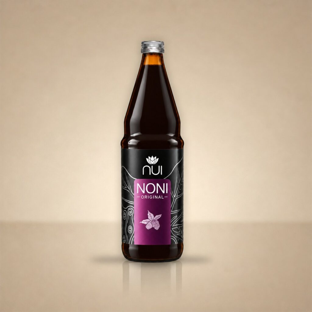NUI NONI Original Daily 750 ml in der braunen Saftflasche