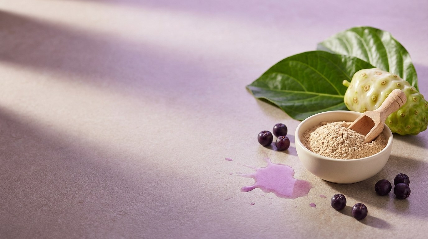 NUI NONI Pulver-Linie – Noni-Frucht und Pulver